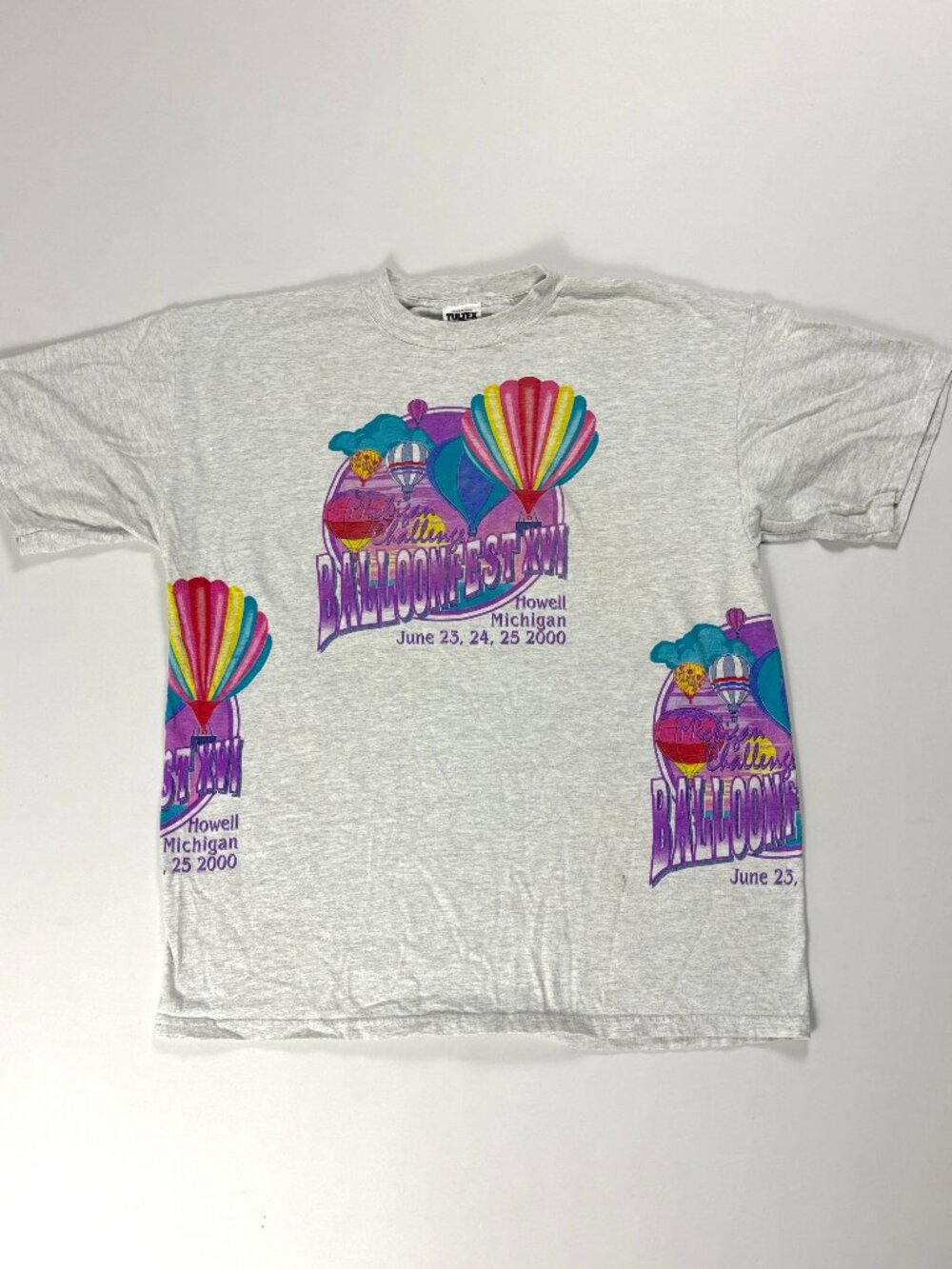 Vintage Michigan Challenge Balloonfest T Shirt Gray Sz XL Howell MI 2000 Y2K